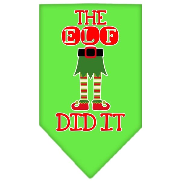 Mirage Pet Products The Elf Did It Screen Print BandanaLime Green Large 66-423 LGLG